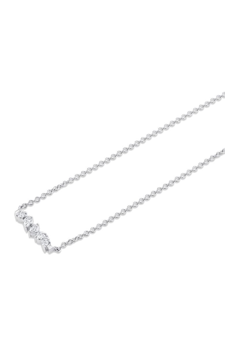 Michael M Montage Mixed Cut Diamond Bar Necklace, Alternate, color, White Gold