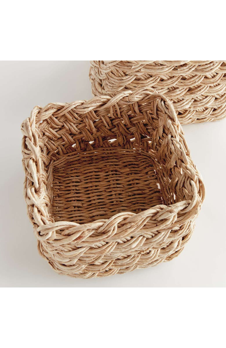 Napa Home & Garden Abaca French Braid Storage Baskets Square Set Of 2, Alternate, color, Beige