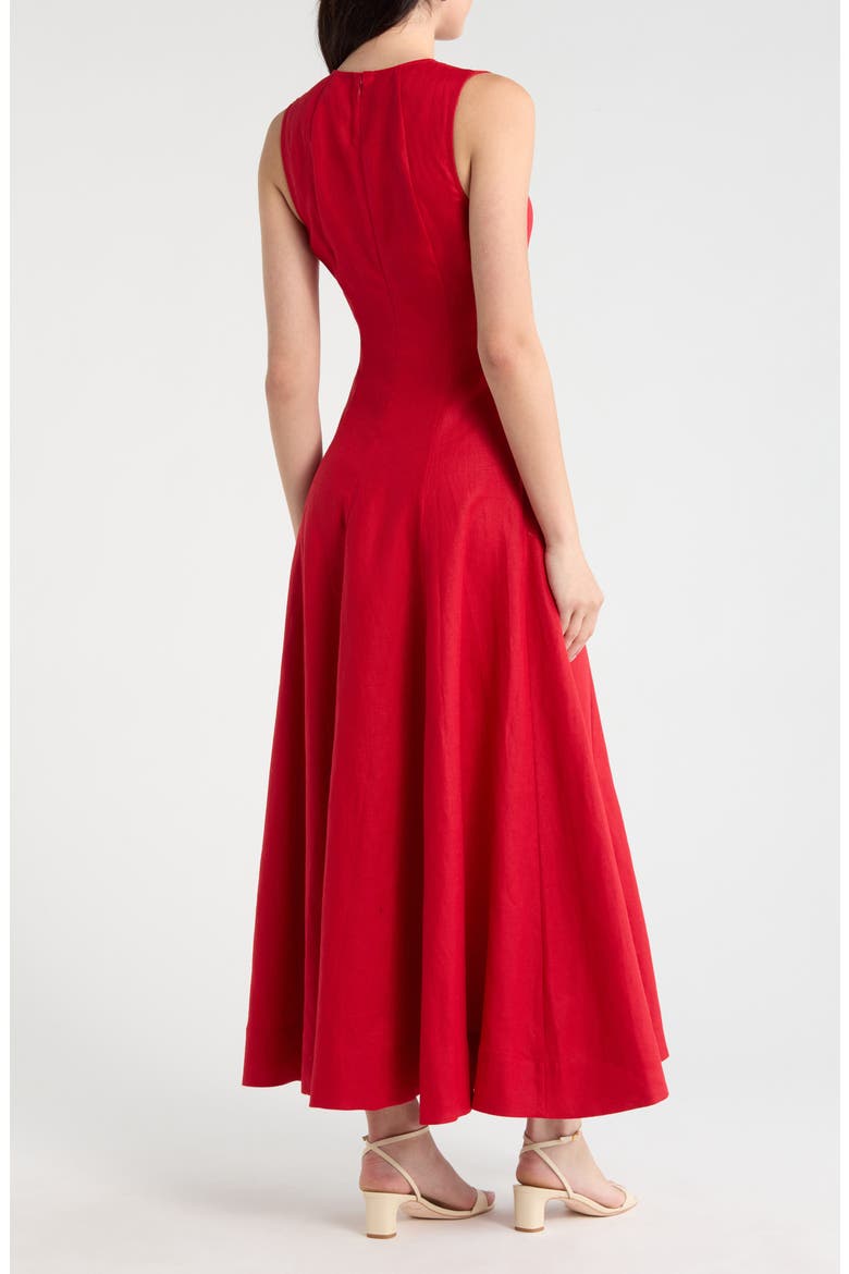 Cecila Sleeveless Linen Maxi Dress, Alternate, color, LIPSTICK