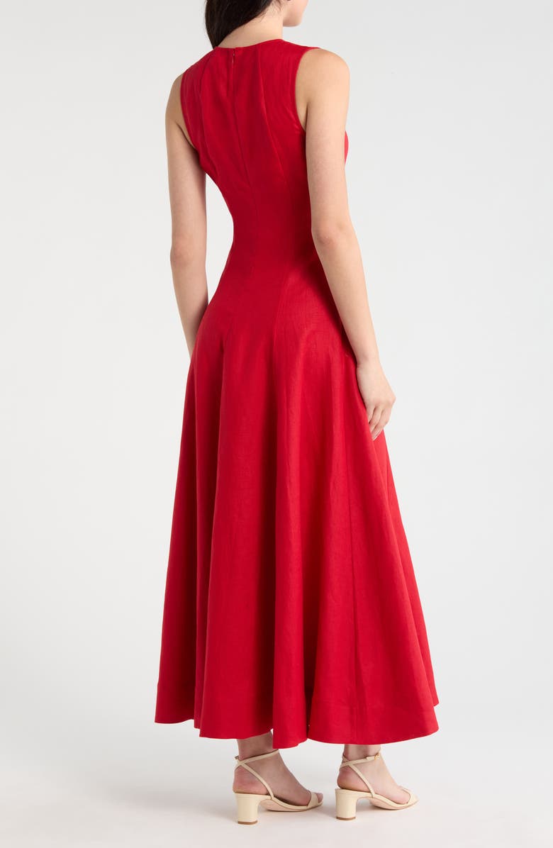 Reformation Cecila Sleeveless Linen Maxi Dress, Alternate, color, Lipstick