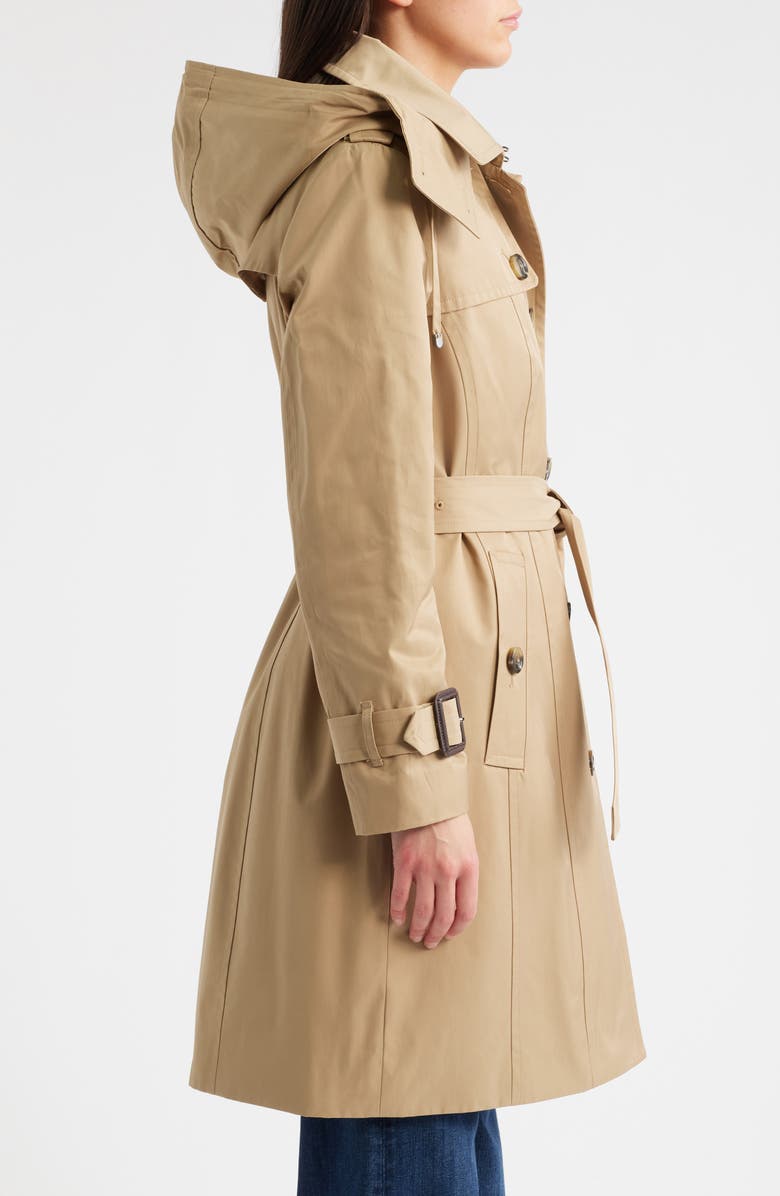 London Fog Heritage Trench Raincoat with Removable Hood, Alternate, color, Br Khaki