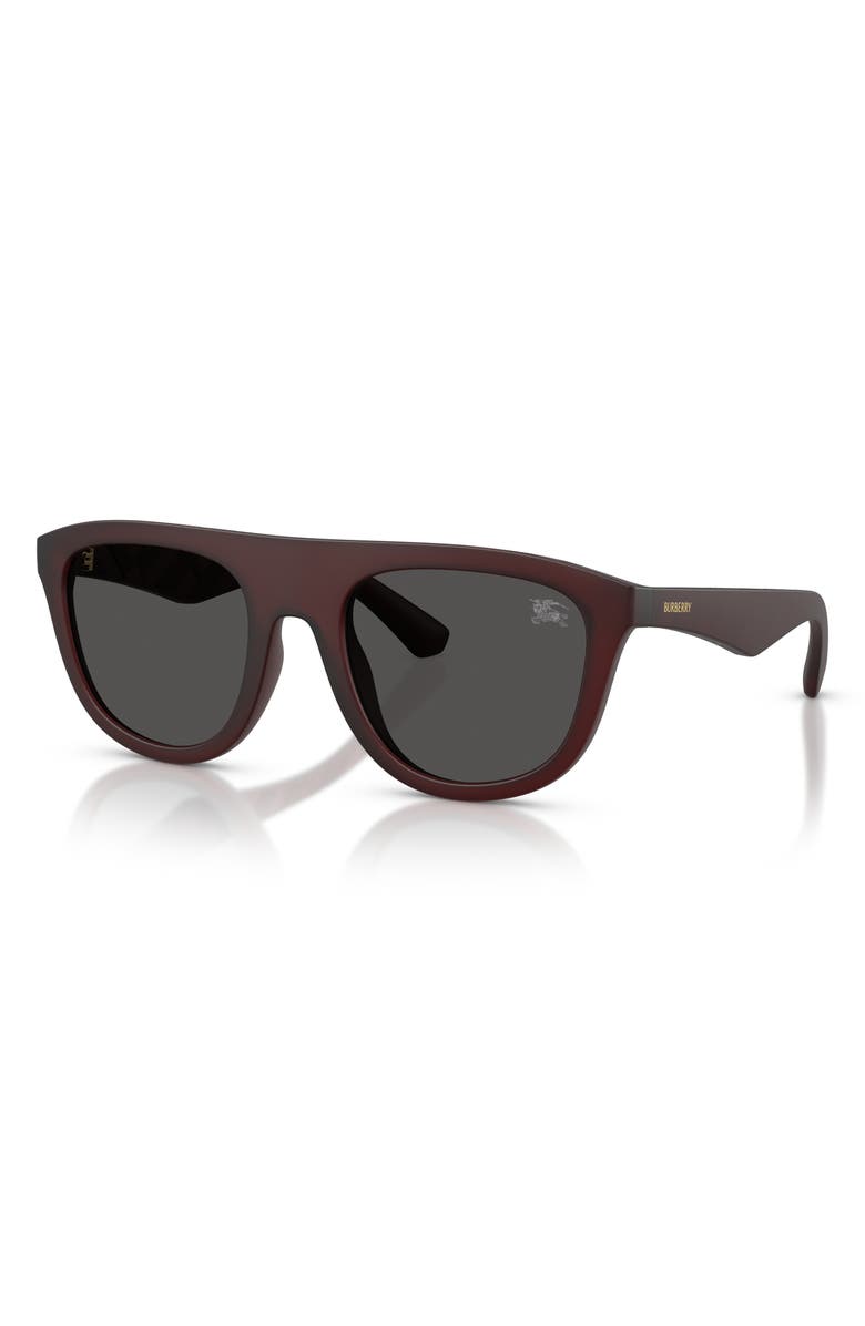 Burberry 55mm Square Sunglasses, Alternate, color, Matte Bordeaux / Dark Grey