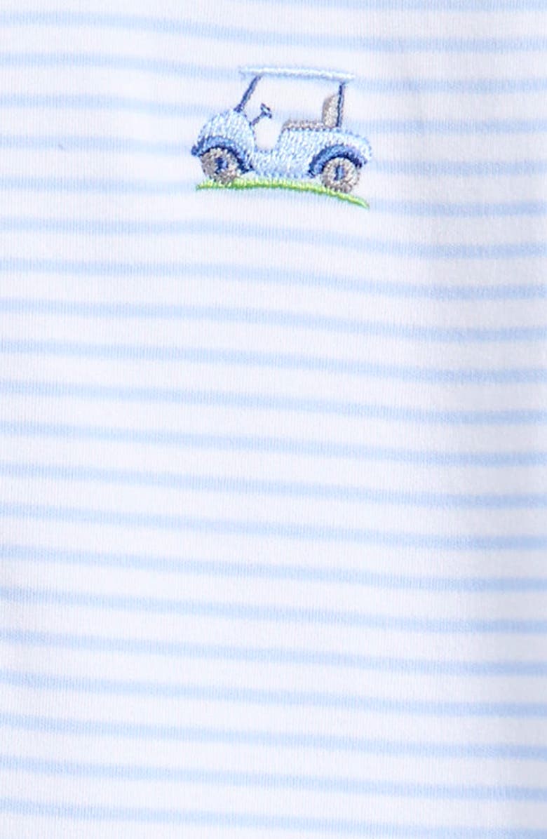 Kissy Kissy Stripe Pima Cotton Golf Romper, Alternate, color, 