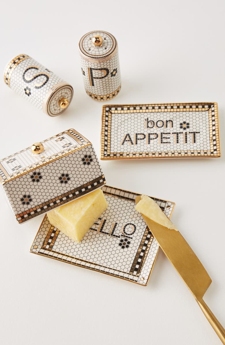 Anthropologie Home Anthropologie Bistro Tile Salt & Pepper Shakers with Tray, Alternate, color, 