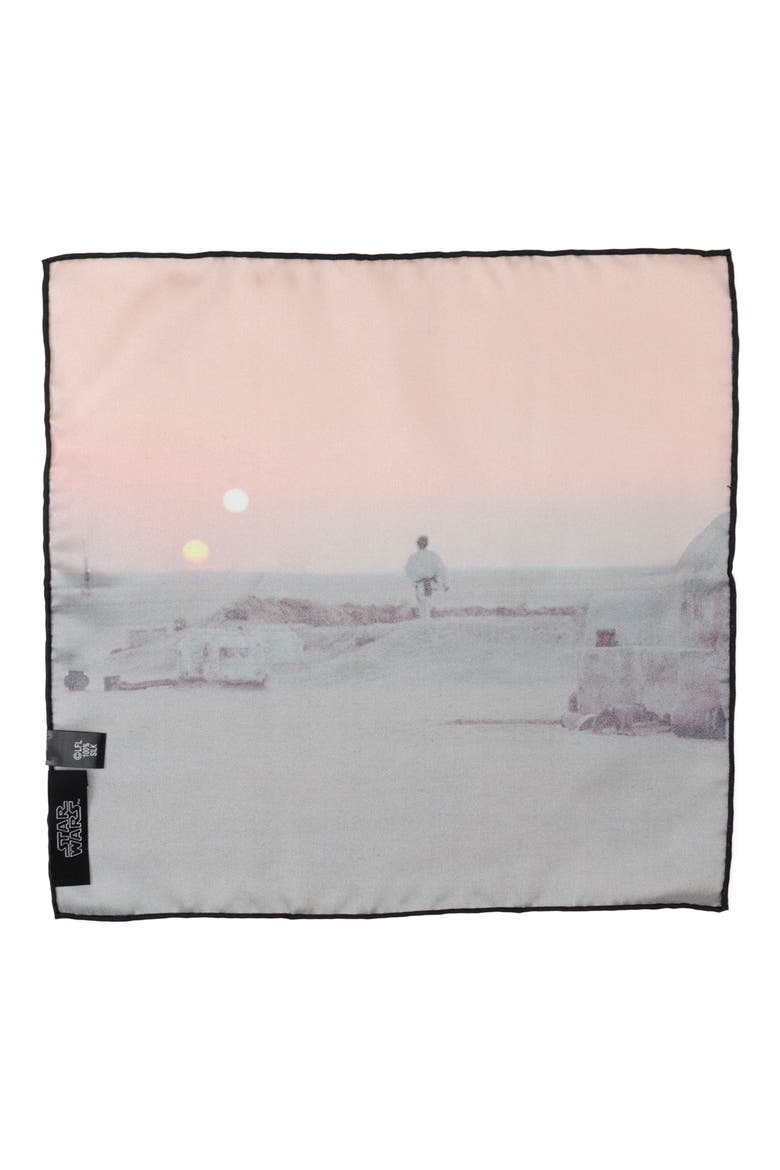 Binary Sunset Silk Pocket Square, Alternate, color, ORANGE MULTI
