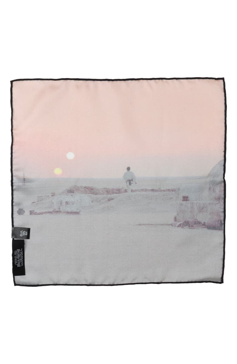 Cufflinks, Inc. Binary Sunset Silk Pocket Square, Alternate, color, Orange Multi