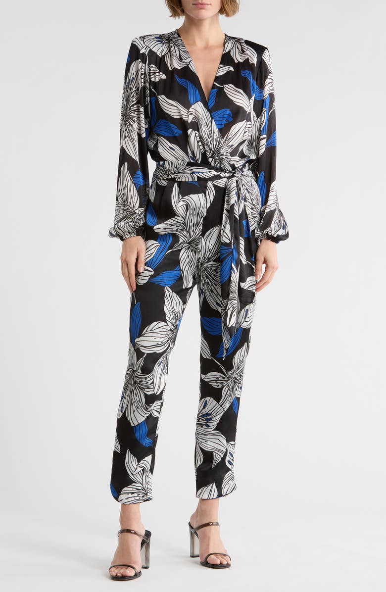 Ramy Brook Valery Jumpsuit, Main, color, Black Lily Print