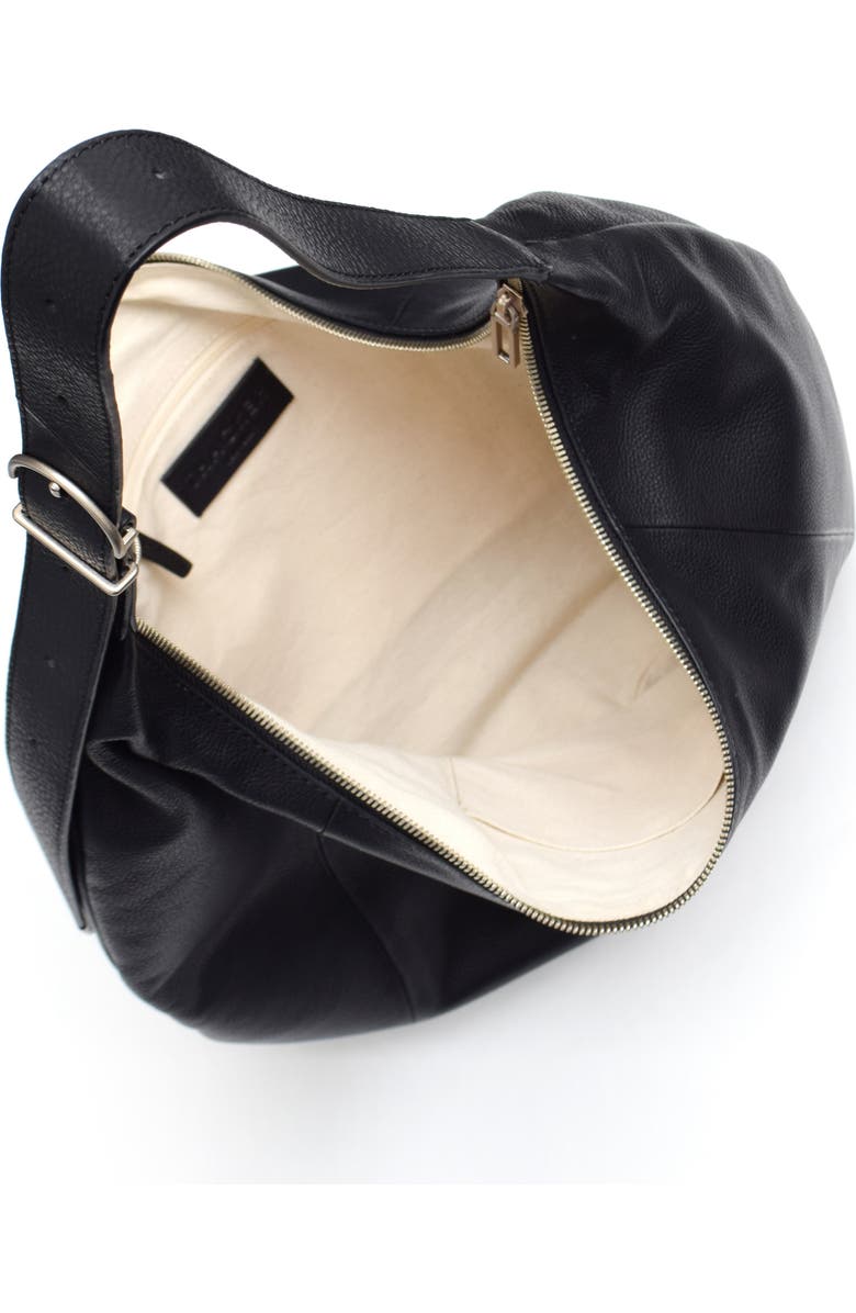 Thacker Oversize Wyatt Leather Hobo Bag, Alternate, color, Black