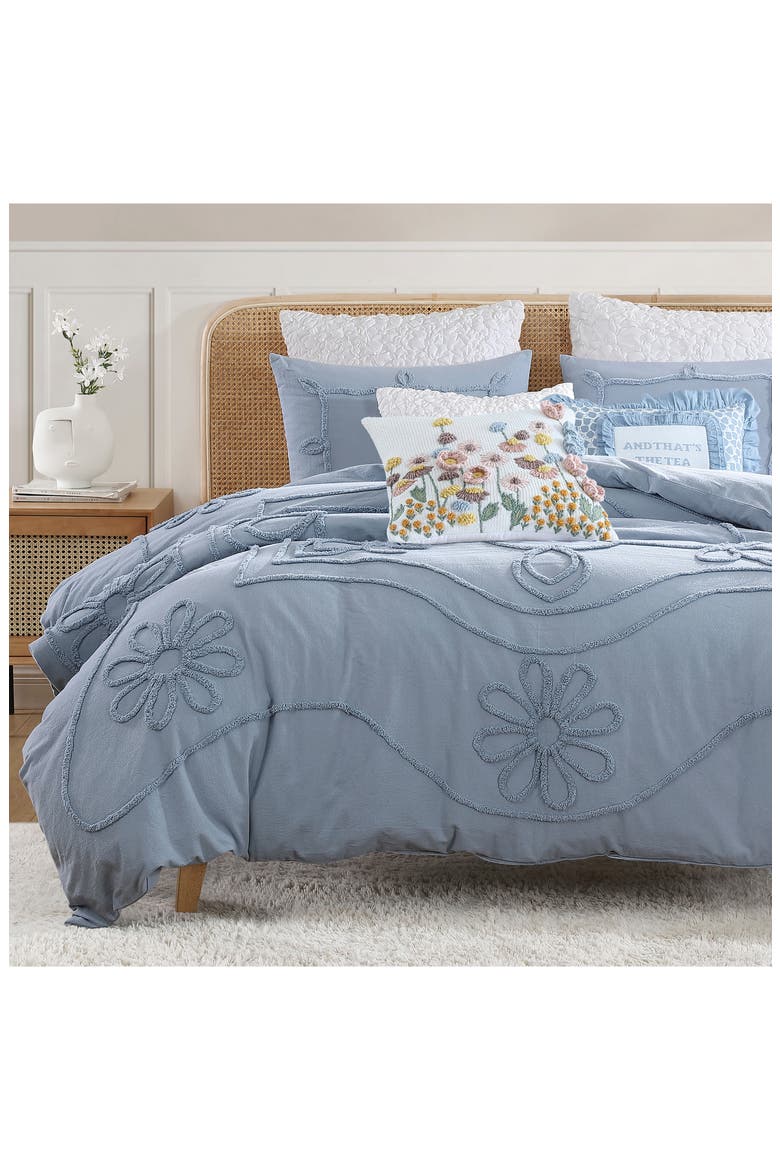 Retro Scroll Comforter & Shams Set, Alternate, color, BLUE