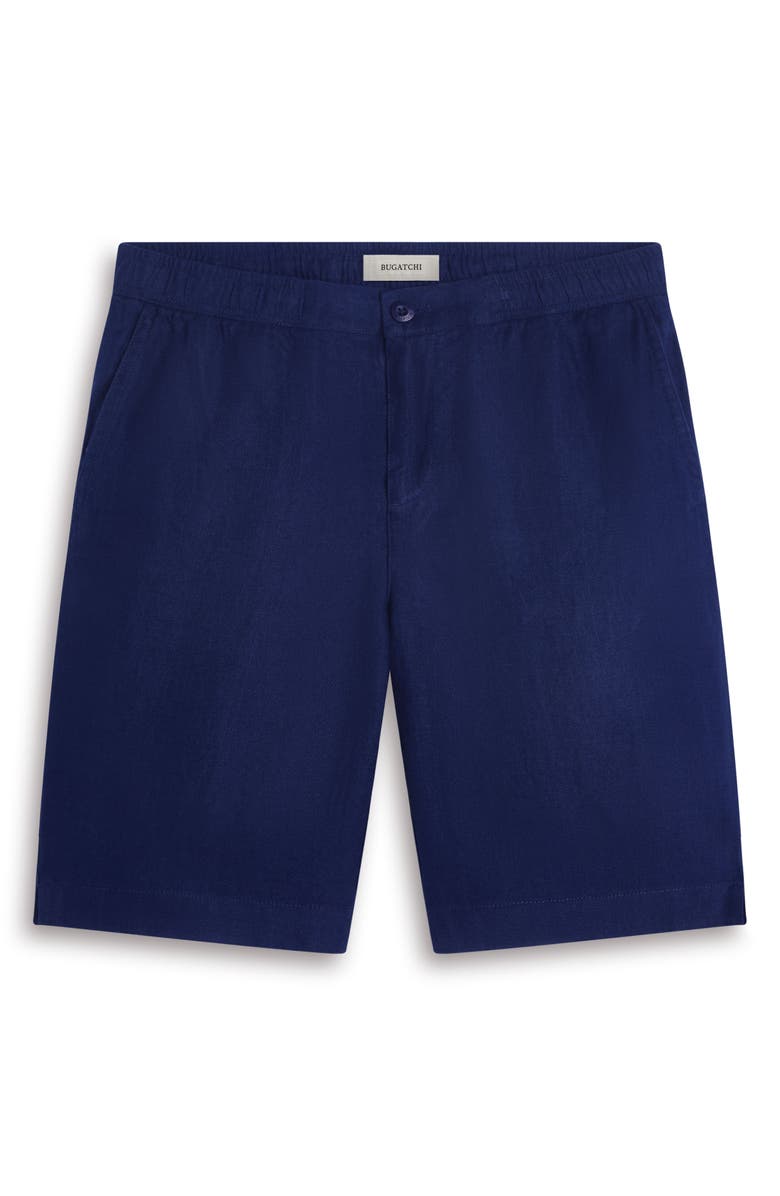 Bugatchi Trent Drawstring Linen Shorts, Alternate, color, Navy