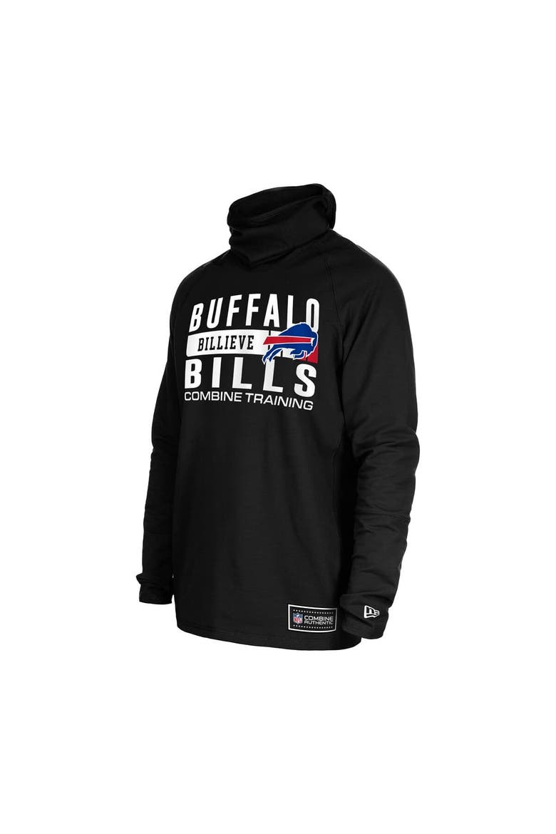 Men's New Era Black Buffalo Bills Functional Fandom Balaclava Helmet Stripe Tri-Blend Hoodie, Alternate, color, Black