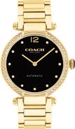 COACH Cary Automatic Crystal Bezel Bracelet Watch, 34mm