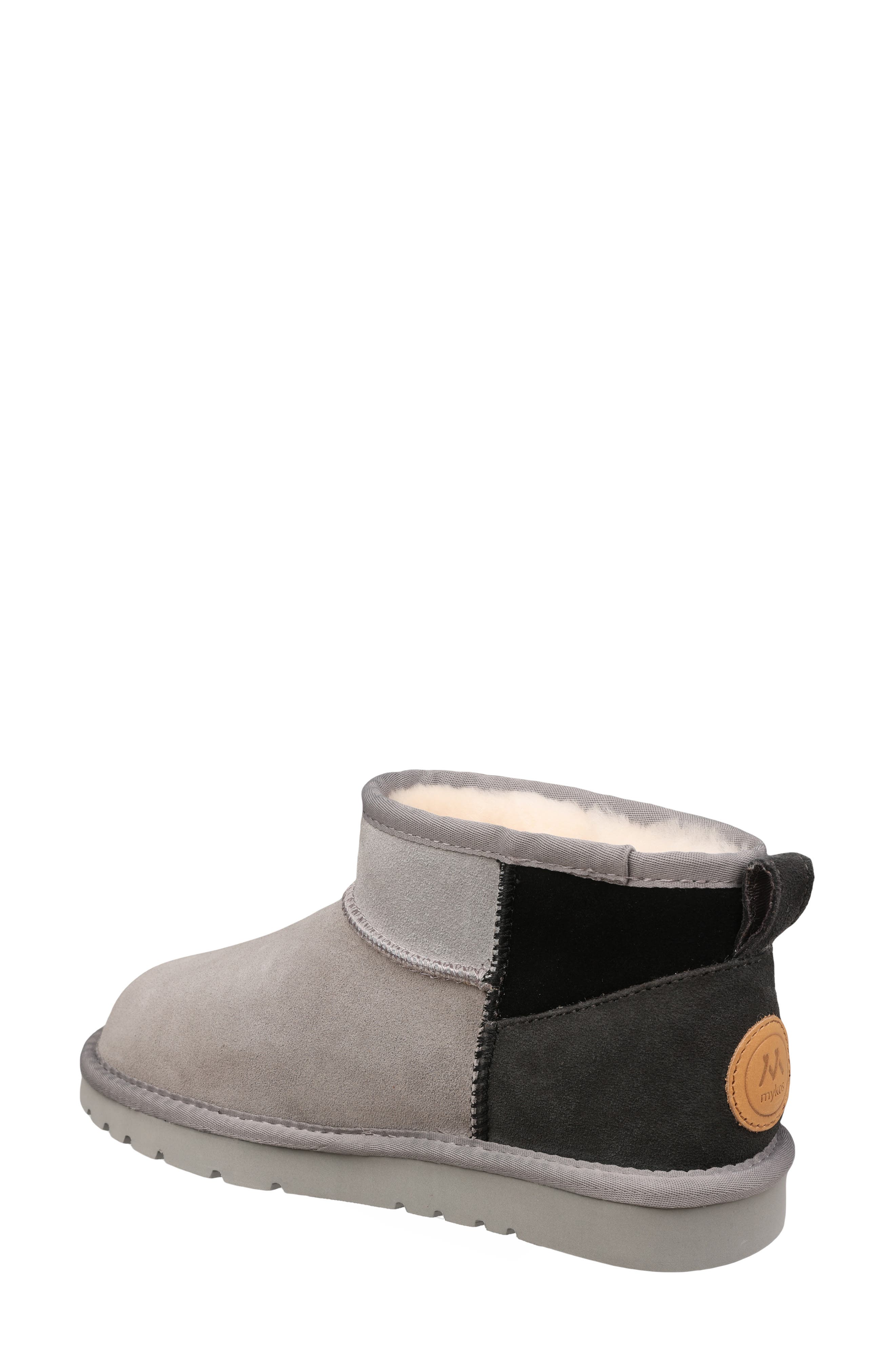 Mykos Genuine Shearling Lined Suede Bootie, Alternate, color, Charcoal Multi