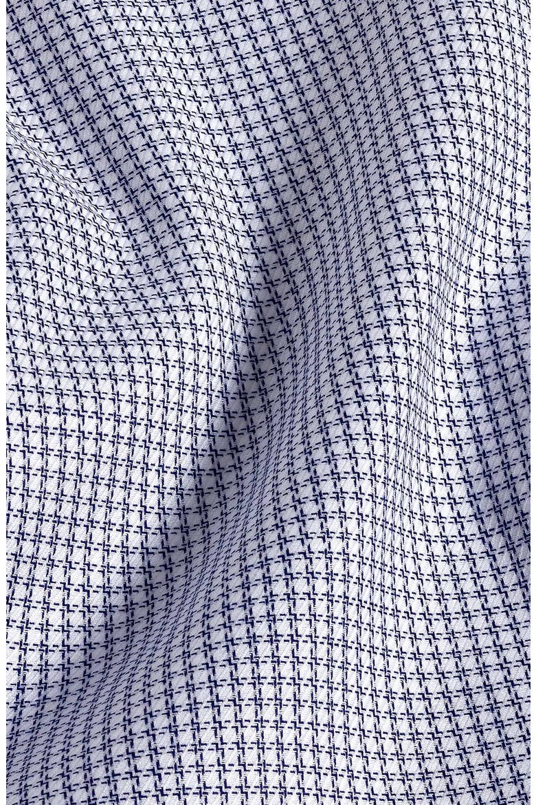 Slim Fit Micro Check Stretch Cotton Twill Dress Shirt, Alternate, color, NAVY/ WHITE