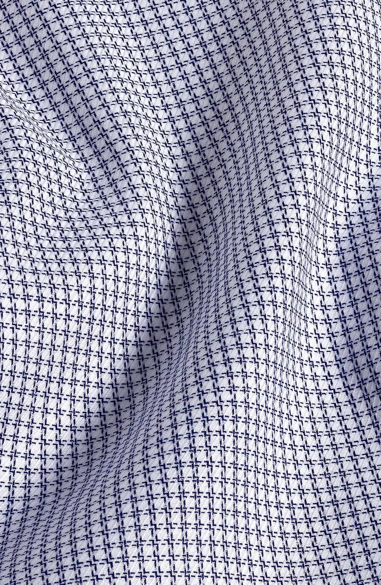 David Donahue Slim Fit Micro Check Stretch Cotton Twill Dress Shirt, Alternate, color, Navy/ White