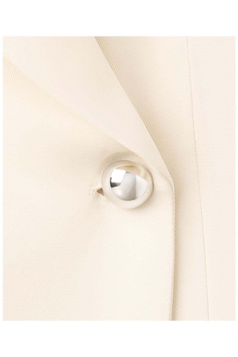 Metallic Button Linen Blend Blazer, Alternate, color, VANILLA