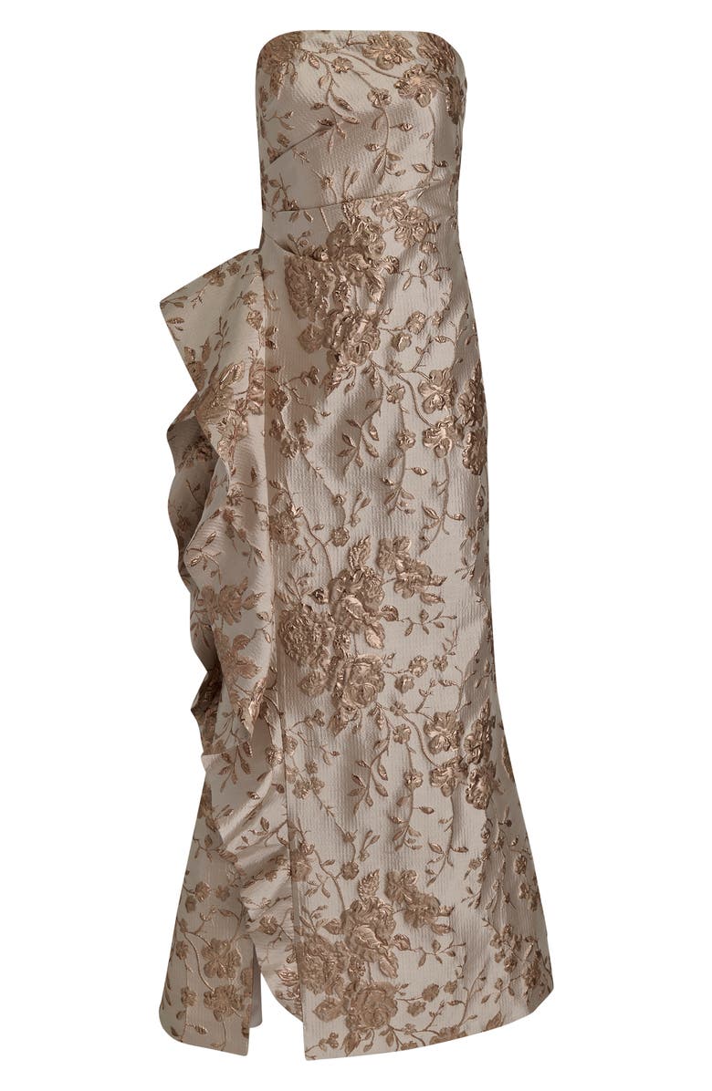 Donna Karan New York Floral Metallic Jacquard Sleeveless Gown, Alternate, color, Shadow Pink