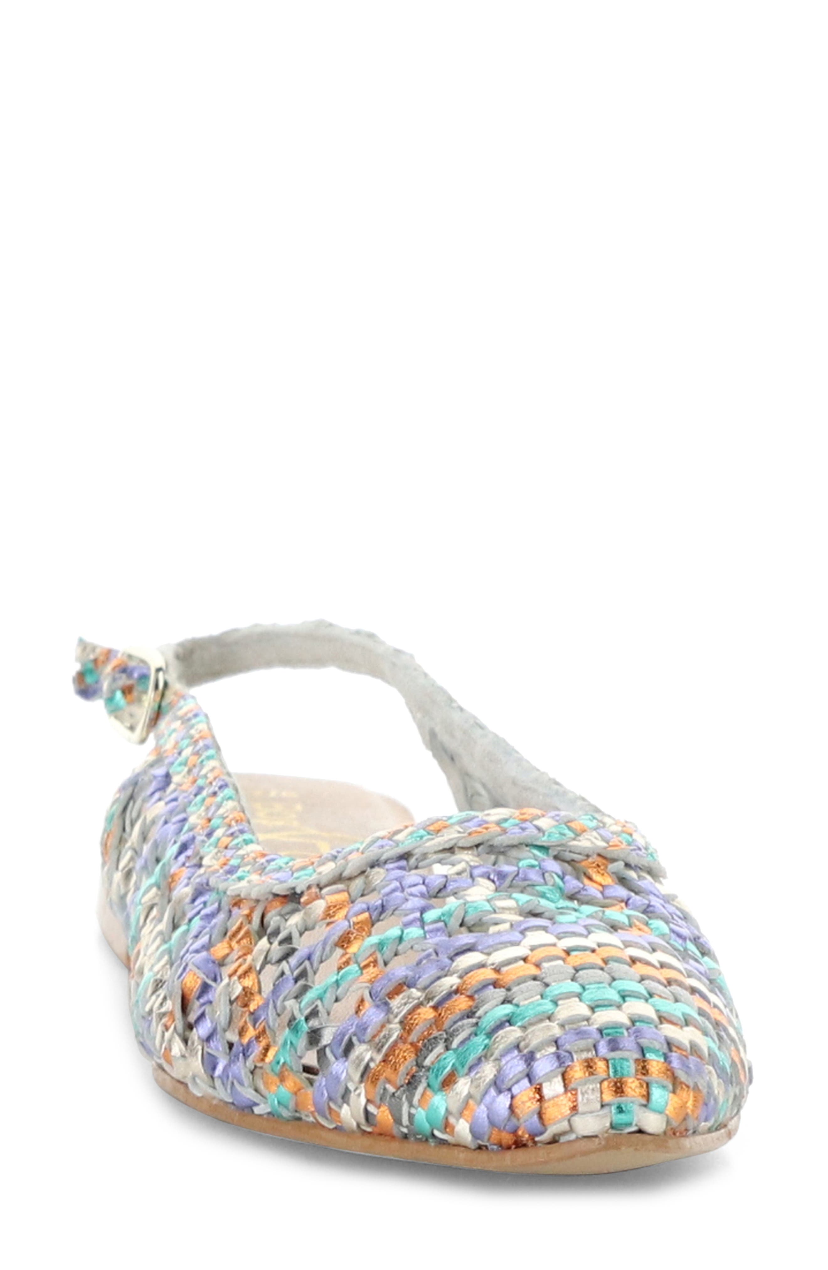 Willow Slingback Cap Toe Flat, Alternate, color, SILVER MULTI