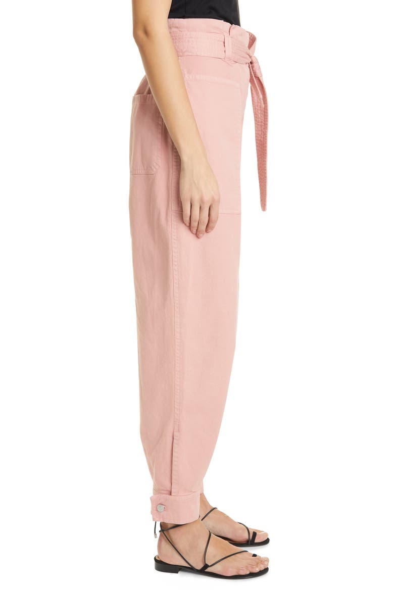 Cobolt Belted Paperbag Twill Pants, Alternate, color, HYACINTH