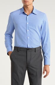 CONSTRUCT Micro Geometric Print Stretch Button-Up Shirt