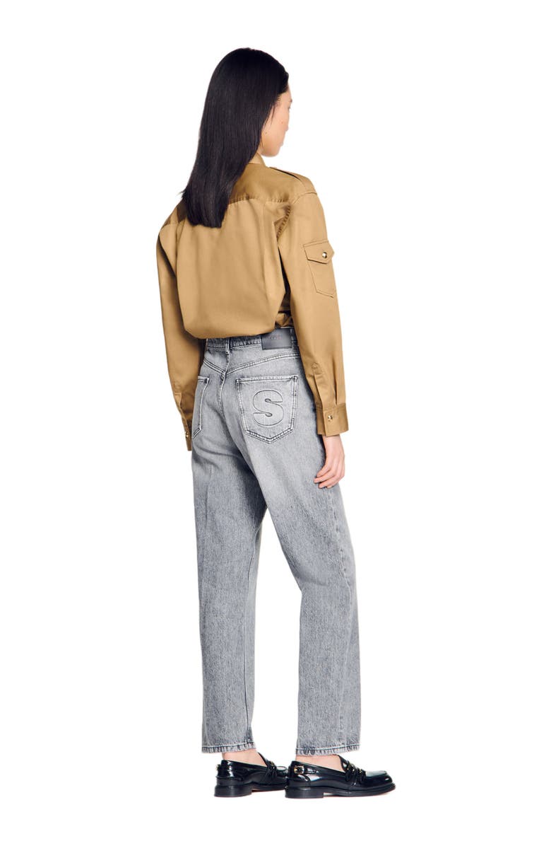 SANDRO Low-waisted straight-leg jeans, Alternate, color, 