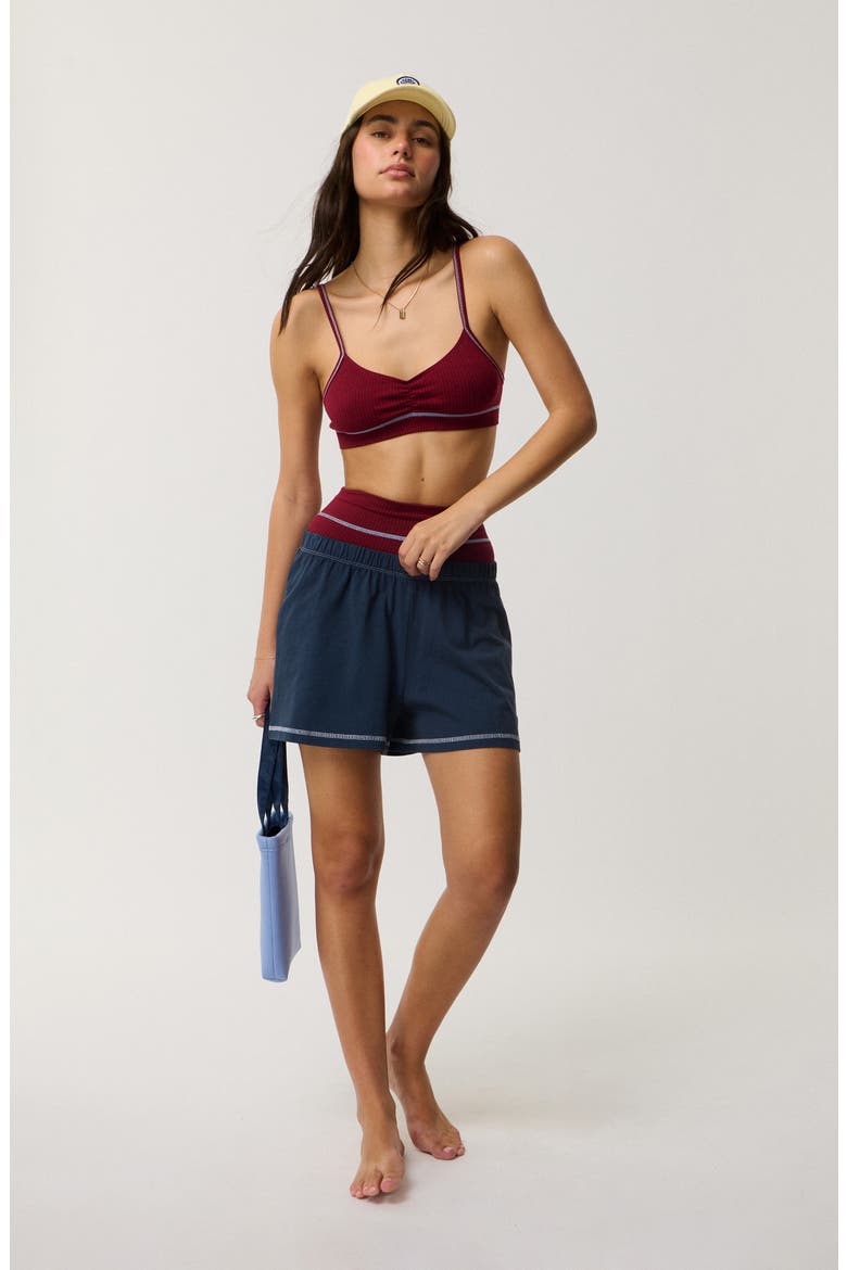Ribbed Knit Crop Top, Alternate, color, PLUM