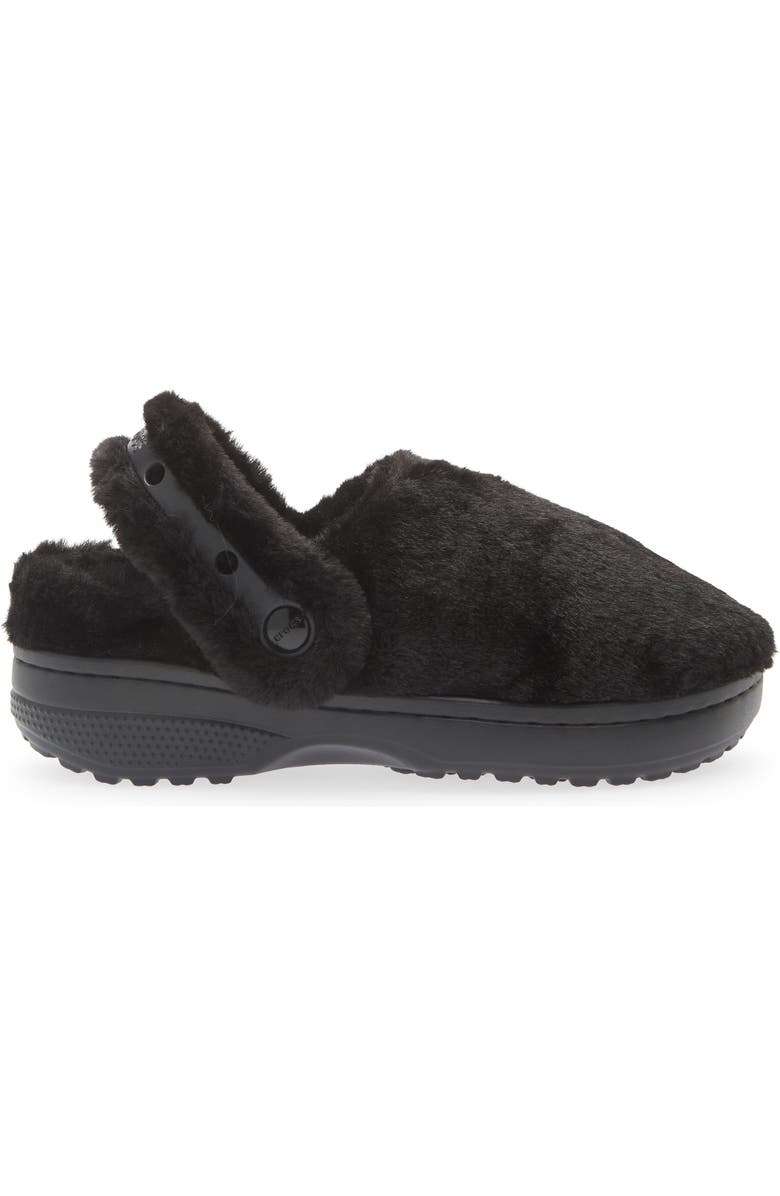 CROCS Classic Unfurgettable Faux Fur Clog, Alternate, color, Black