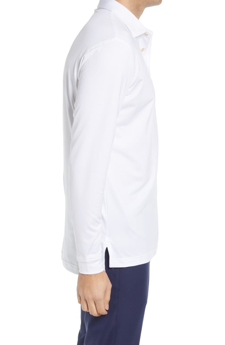 Peter Millar Solid Long Sleeve Jersey Polo, Alternate, color, White