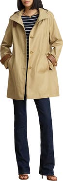 Lauren Ralph Lauren Hooded Cotton Blend Coat