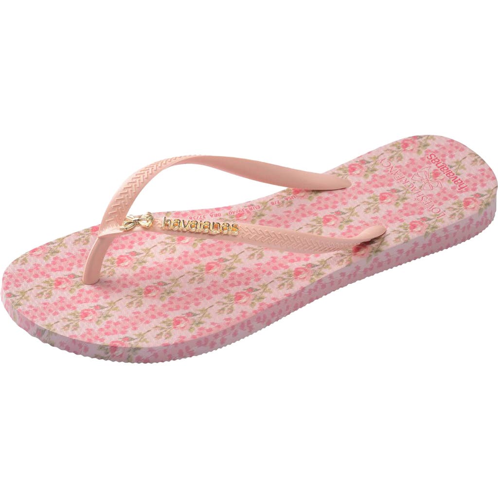 Havaianas X Loveshackfancy Slim Blooming Heirloom Flip Flop In Pink