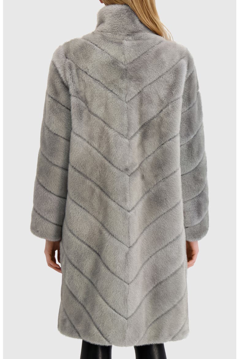 Fur-Free Mink (Faux Fur) Short Coat, Alternate, color, DARK GRAY