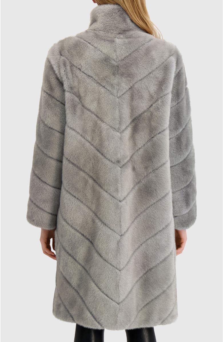 Lyla Grant Fur-Free Mink (Faux Fur) Short Coat, Alternate, color, Dark Gray