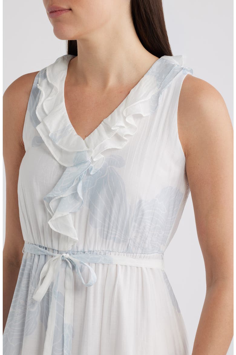 Ruffle Tie Belt Tiered Maxi Dress, Alternate, color, AIRY BLUE