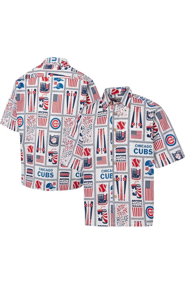 Reyn Spooner Men's Reyn Spooner White Chicago Cubs Americana Button-Up Shirt, Main, color, White