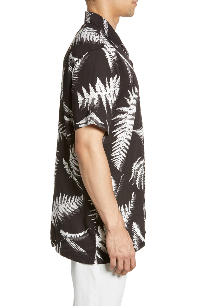 Fern Leaves Vacation Shirt, Alternate, color, BLACK