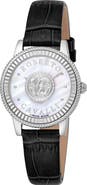 Roberto Cavalli by Franck Muller Mother-of-Pearl Leather Strap Watch, 30mm