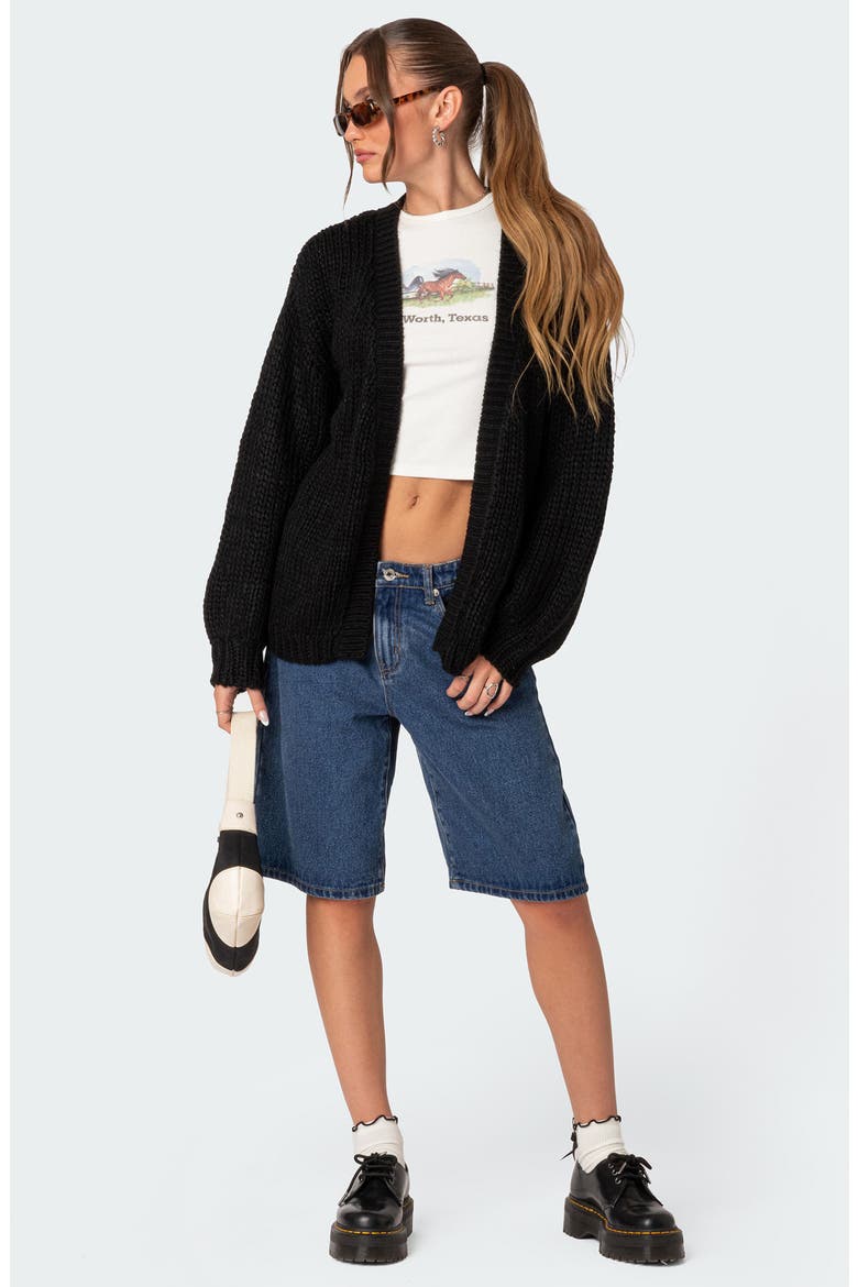 Anina Oversize Cardigan, Alternate, color, BLACK