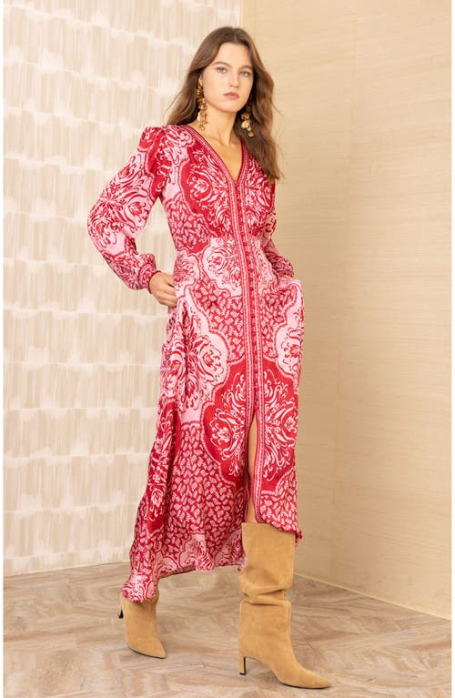 Hale Bob Noor Charmeuse Dress In Red