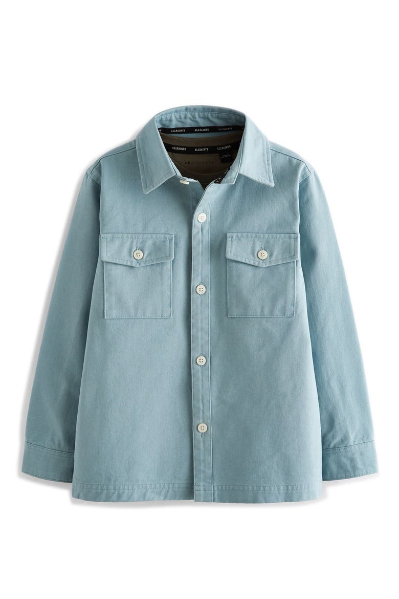 Kids' Cotton T-Shirt & Button-Up Shirt Set, Main, color, BLUE