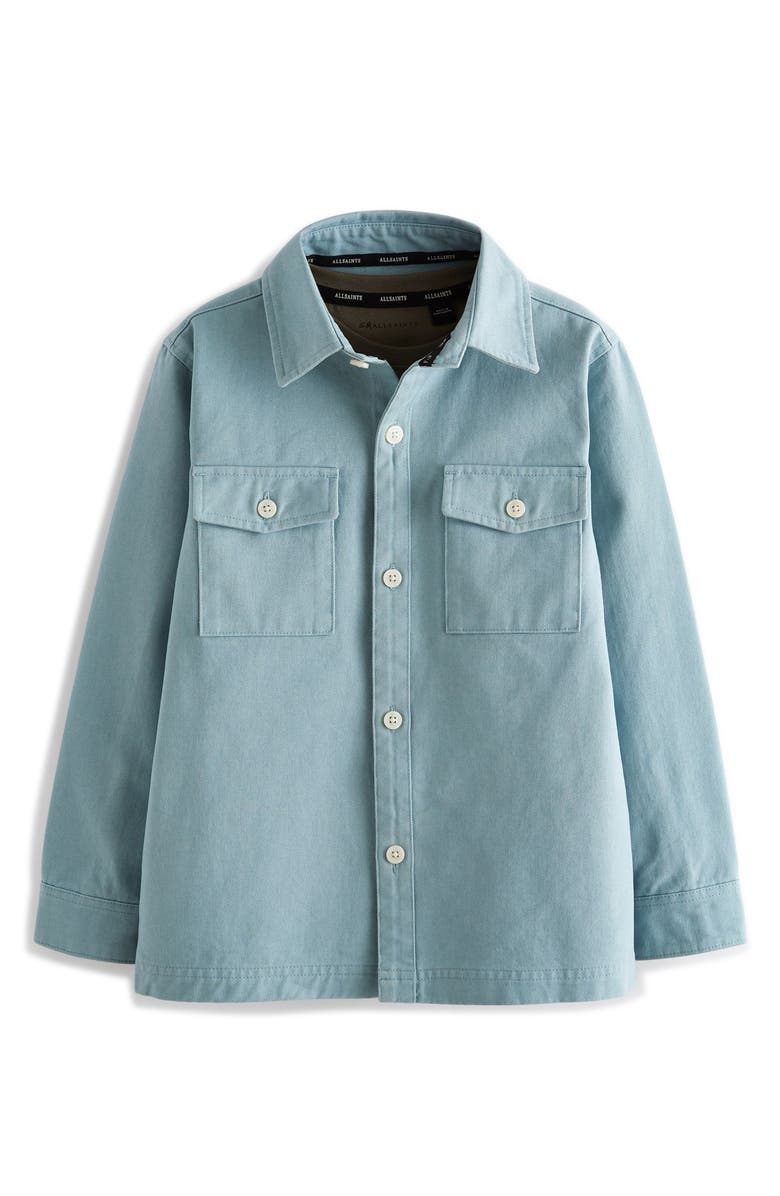 smALLSAINTS by ALLSAINTS Kids' Cotton T-Shirt & Button-Up Shirt Set, Main, color, Blue