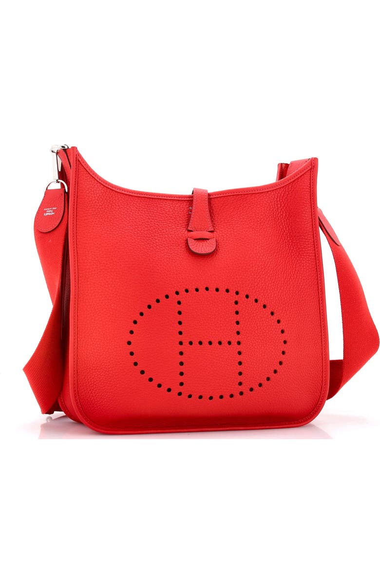 Pre-Owned Hermes Evelyne Bag Gen III Clemence PM, Alternate, color, Rouge Casaque