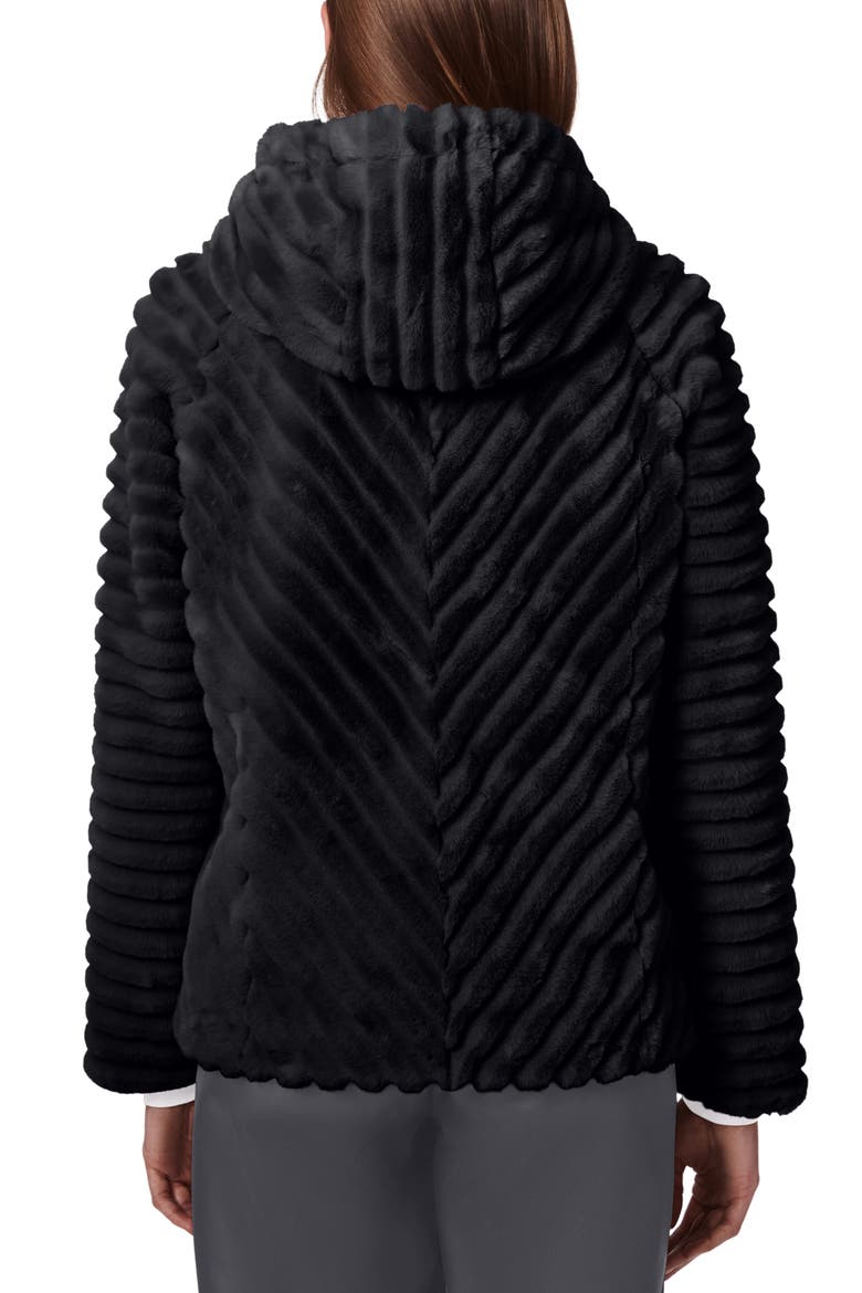 Faux Fur Jacket, Alternate, color, BLACK