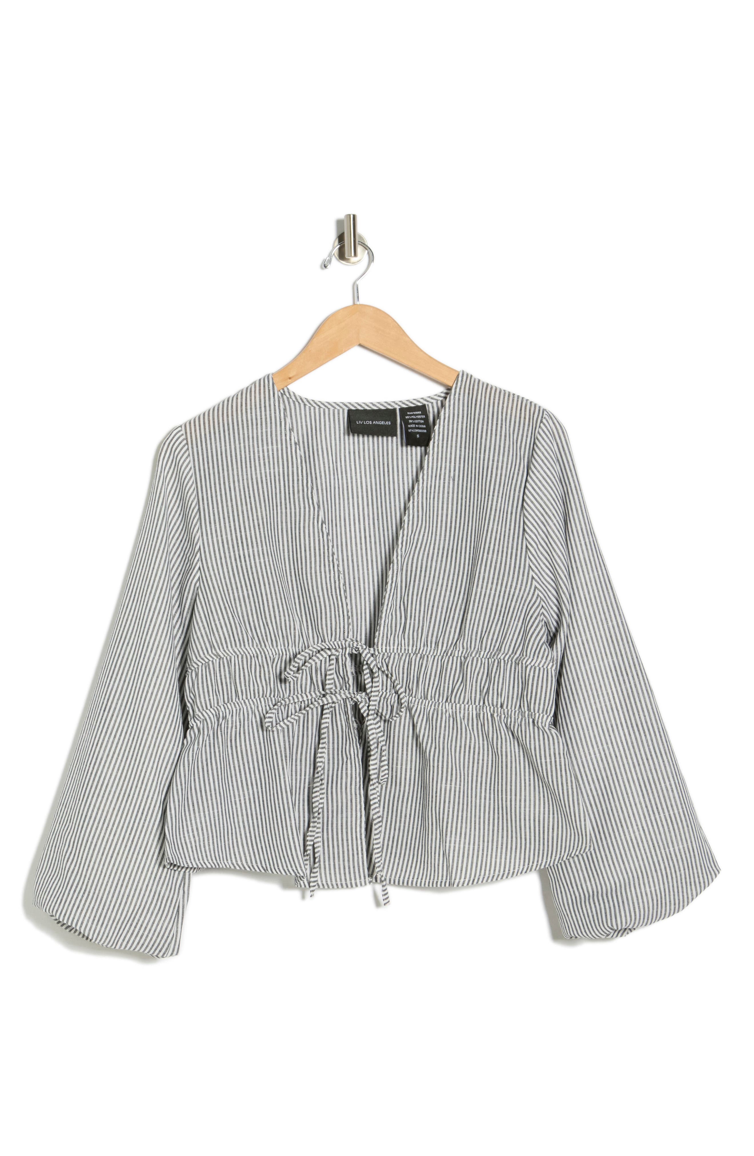 Forgotten Grace Stripe Tie Front Shirt