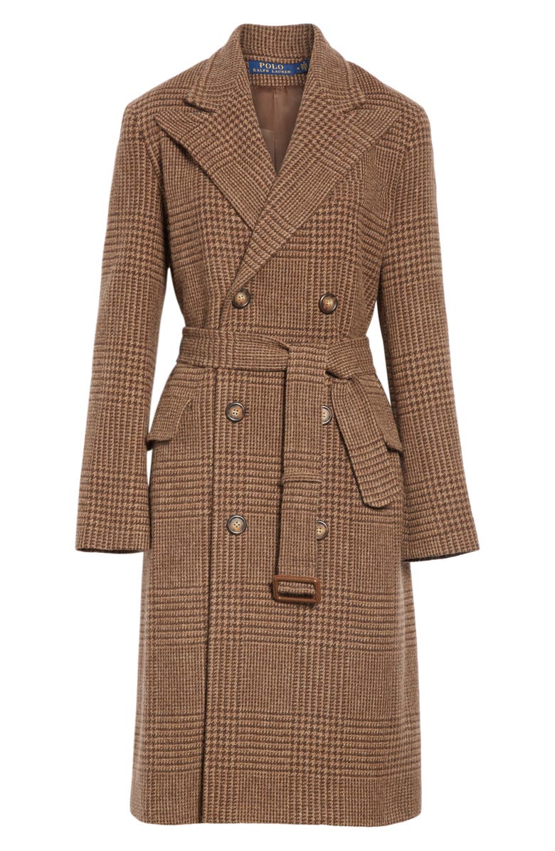 Polo Ralph Lauren Plaid Lambswool & Alpaca Belted Coat, Alternate, color, 