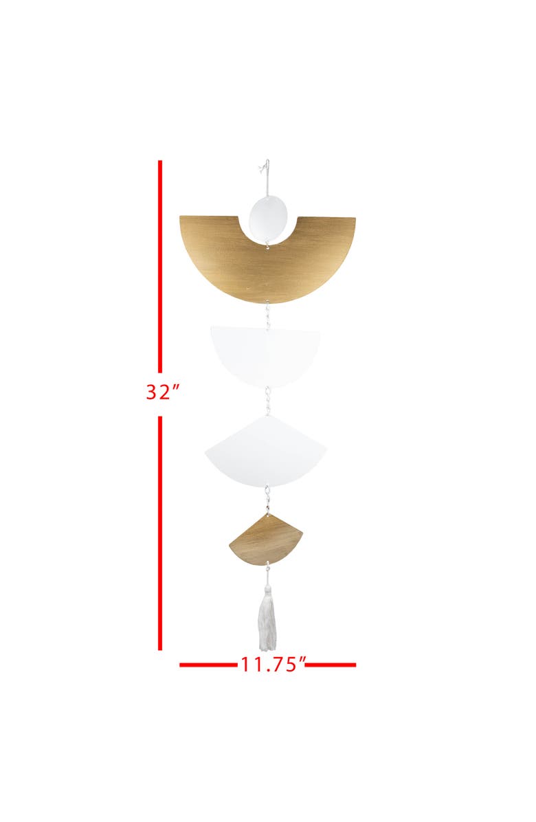 Foreside Home and Garden Geo Fan Shapes Wall Hanging Metal & Rope, Alternate, color, Brown