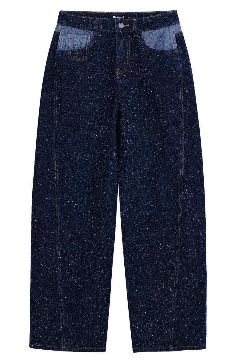 Desigual Hight Waist Two-Tone Wide Leg Jeans, Alternate, color, Dark Blue