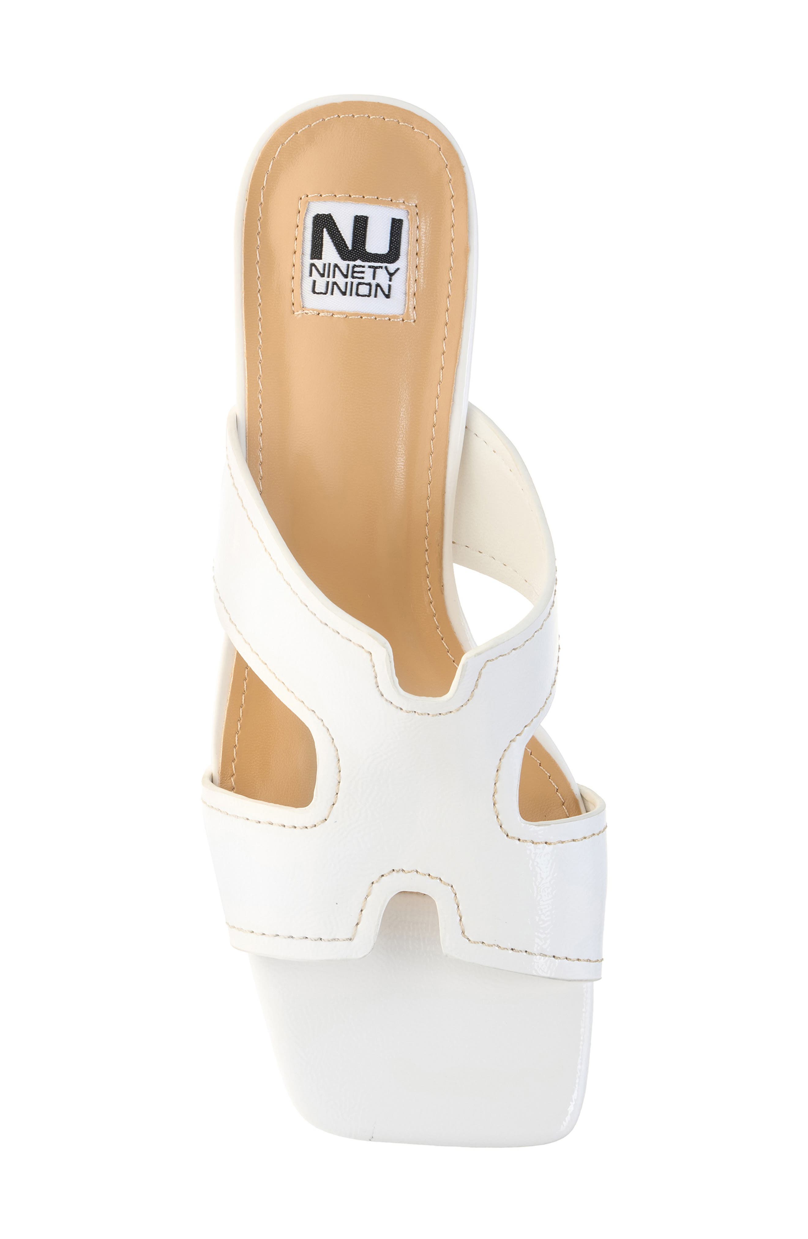 Bright Block Heel Slide Sandal, Alternate, color, WHITE