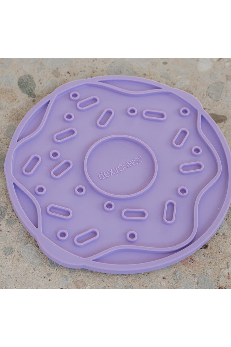Enrichment Lick Mat Lilac Donut Delight Grooved Silicone, Alternate, color, Purple