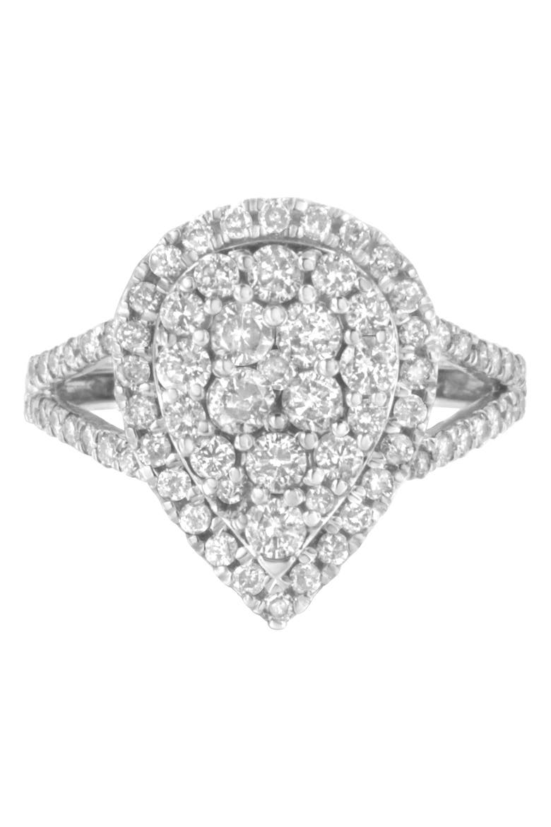 Silver 1 1/2 Cttw Diamond Cluster Ring, Main, color, Silver