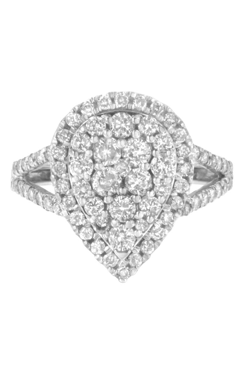 Haus of Brilliance .925 Sterling Silver 1 1/2 Cttw Diamond Cluster Ring, Main, color, Silver